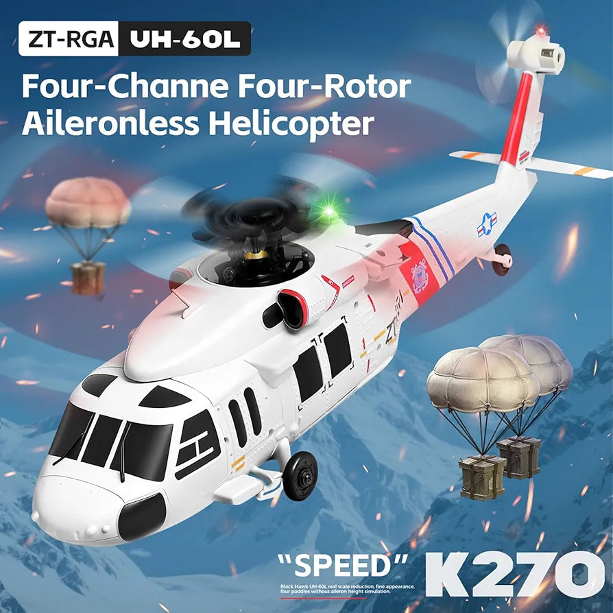 WLToys K270 Black Hawk Helicopter 4 Channel Four-Rotor Optical Flow Brushless Version