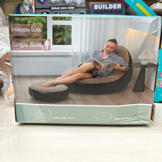 INFLATABLE SOFA WITH LEG REST AND ELECTRIC PUMP