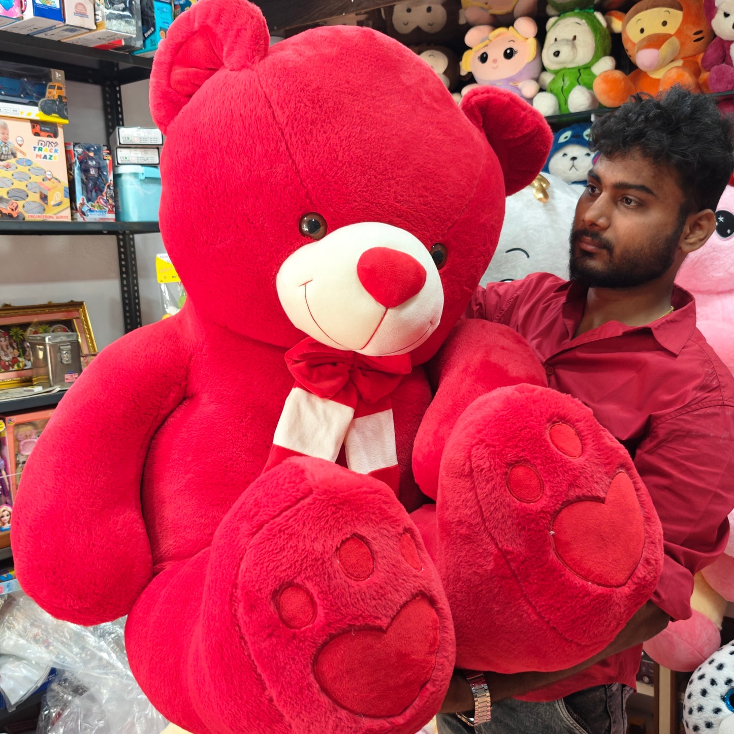 5 FEET RED IMPORTED TEDDY BEAR
