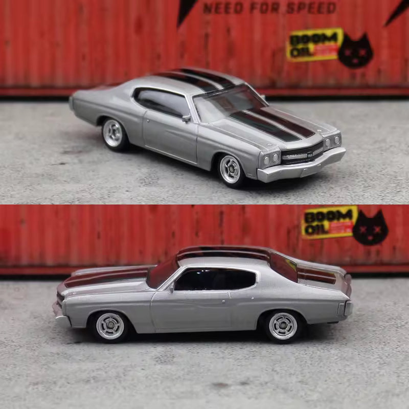 CCA Chevrolet Chevelle 454 1970 Die-Cast Model Car – Silver, Classic Muscle Car Collectible L06-02