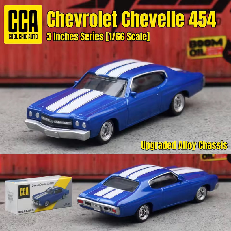CCA Chevrolet Chevelle 454 1970 Die-Cast Model Car – Blue, Classic Muscle Car L06-01