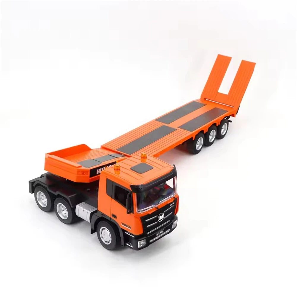 HuiNa  1319 RTR 1/18 2.4G 9CH RC Car Excavator Flat Trailer Flatbed Semi Truck Remote Control Simulation Sound LED Light Engineering Construction Vehicles Models