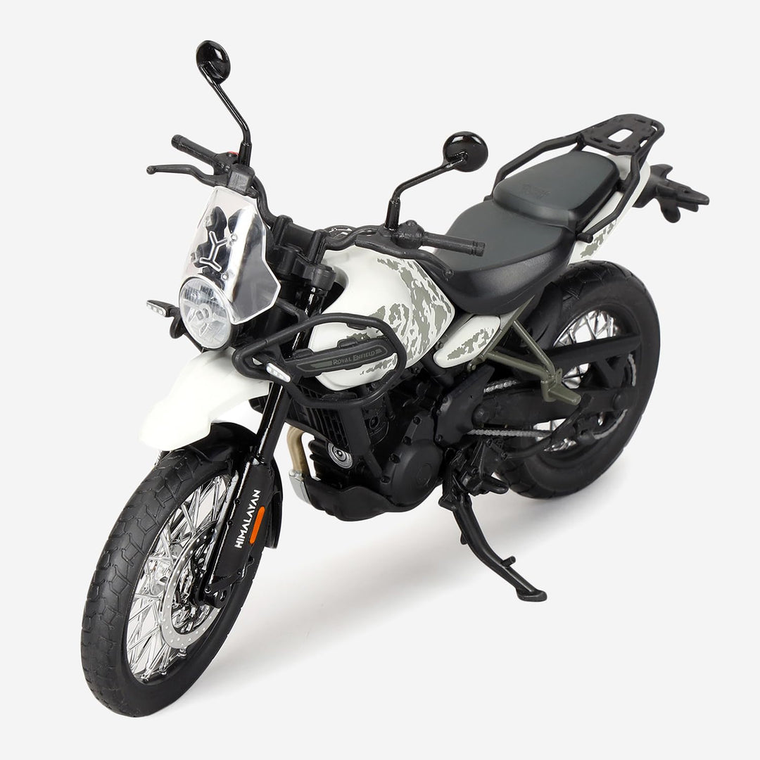 Royal Enfield New Himalayan scale model bike 1/12 by Maisto White/Black