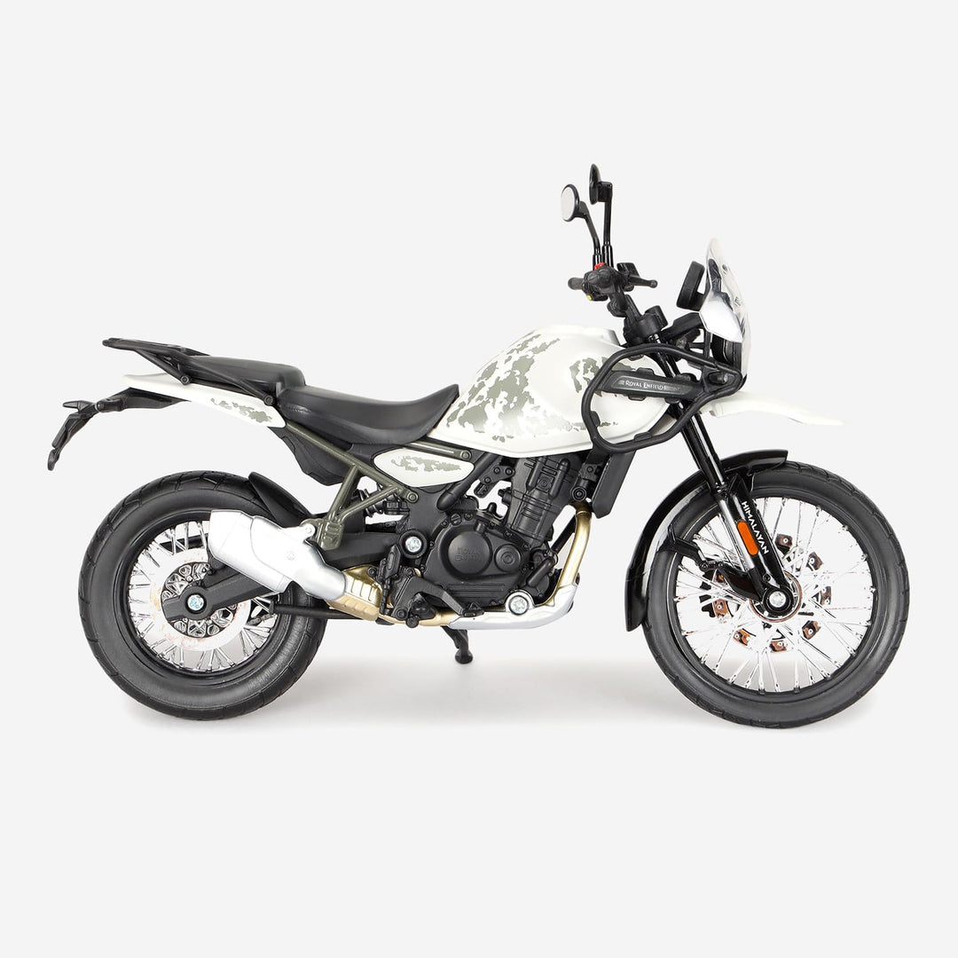 Royal Enfield New Himalayan scale model bike 1/12 by Maisto White/Black