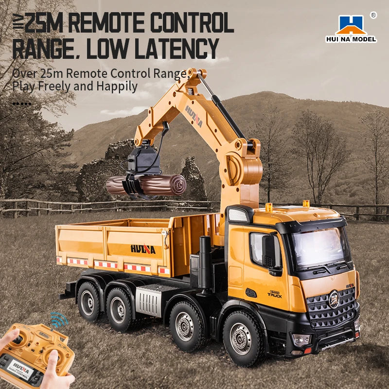 HUINA 1538 1:14 RC Dump Truck with Alloy Timber Grabber 26CH