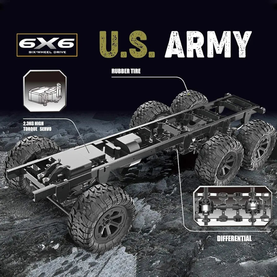 JJRC Q75 1:16 6WD Military RC Rock Crawler Truck