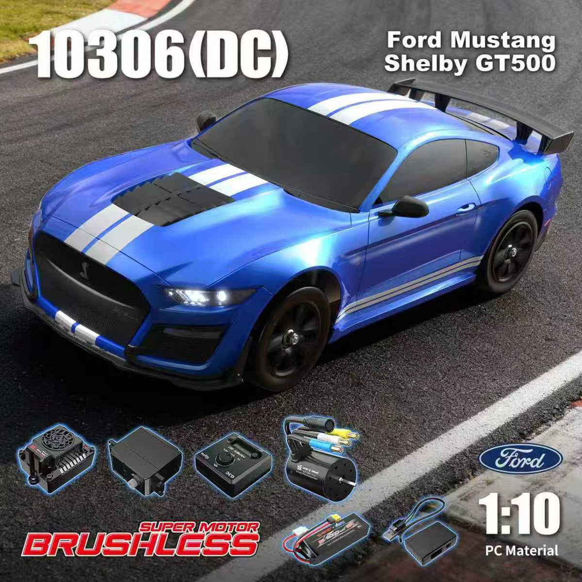 MJX HyperGo 10306DC Shelby GT500 1:10 Ford Muscle Rocket(AVAILABLE ON PRE ORDER BASIS)