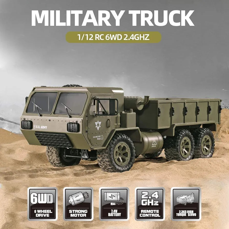 JJRC Q75 1:16 6WD Military RC Rock Crawler Truck