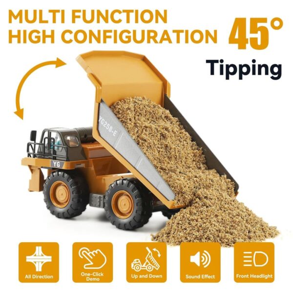 Yigong BC1047 – 1/20 Scale RC Hydraulic Dump Truck (2.4GHz, 10CH, Die-Cast Metal)