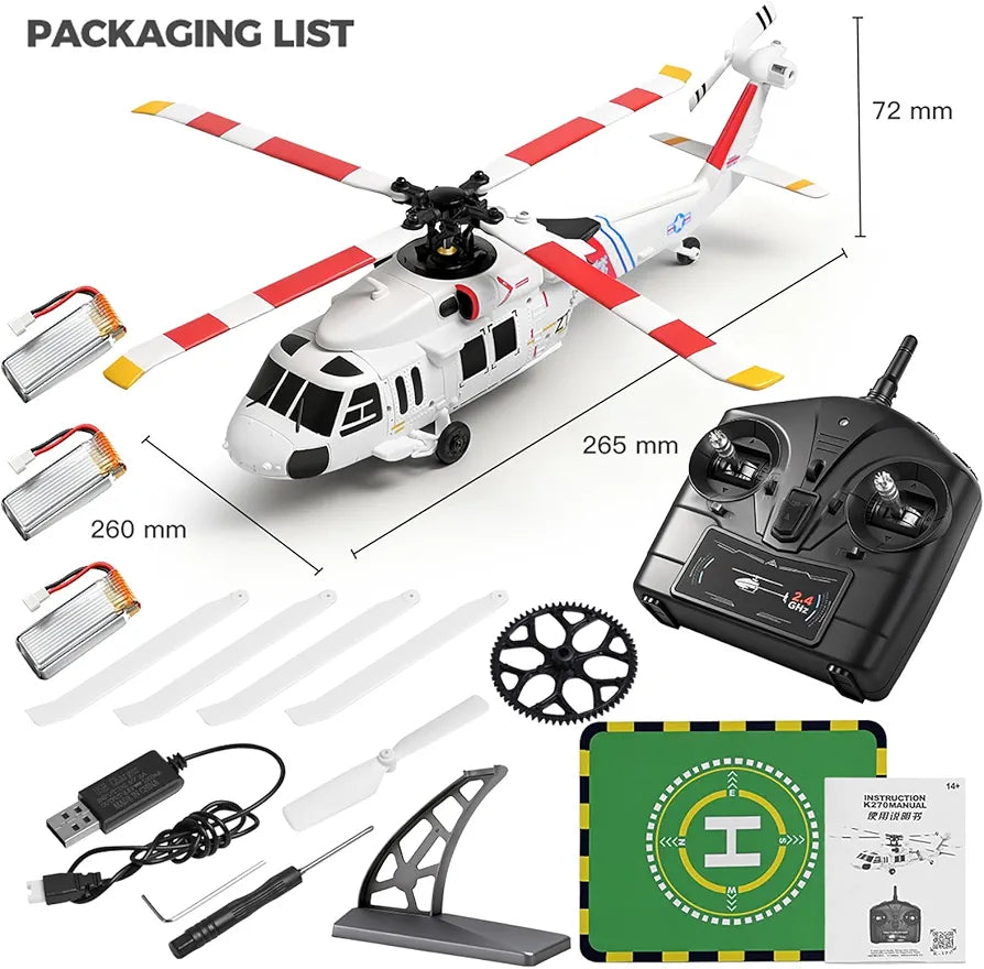 WLToys K270 Black Hawk Helicopter 4 Channel Four-Rotor Optical Flow Brushless Version