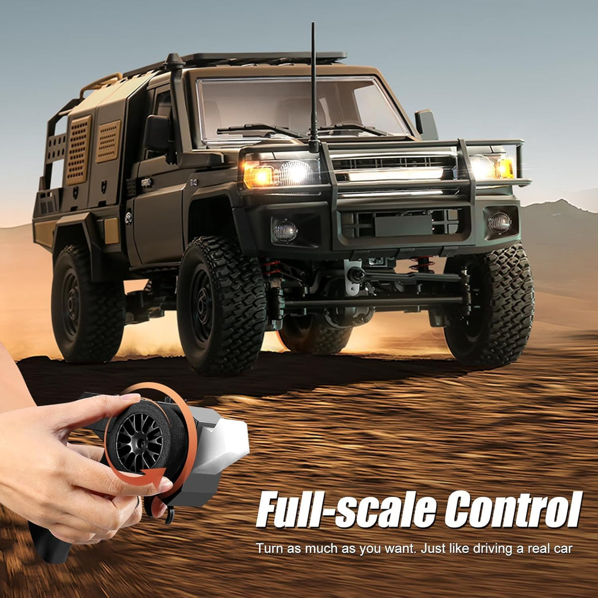 MN Model MN82S 1:12 4WD RC Rock Crawler Land Cruiser Pickup with LED Lights