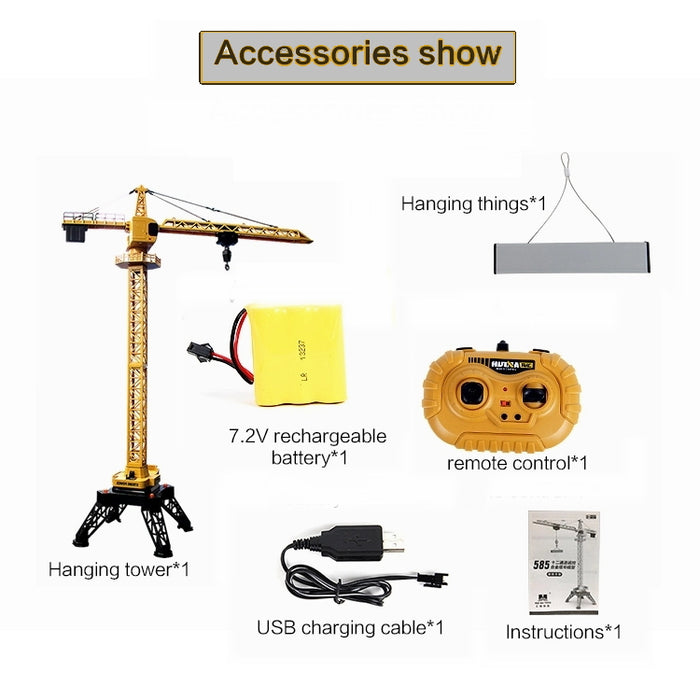 Huina 1585 12 channel Remote Control Alloy Tower Crane (2026 Model)