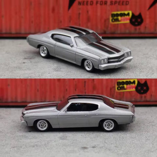CCA Chevrolet Chevelle 454 1970 Die-Cast Model Car – Silver, Classic Muscle Car Collectible L06-02