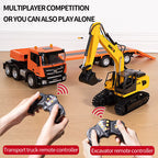 Huina 1319 1:24 RC Tractor Truck with Flatbed Trailer & Excavator 9CH