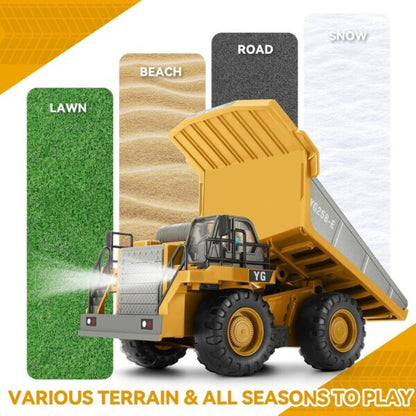 Yigong BC1047 – 1/20 Scale RC Hydraulic Dump Truck (2.4GHz, 10CH, Die-Cast Metal)