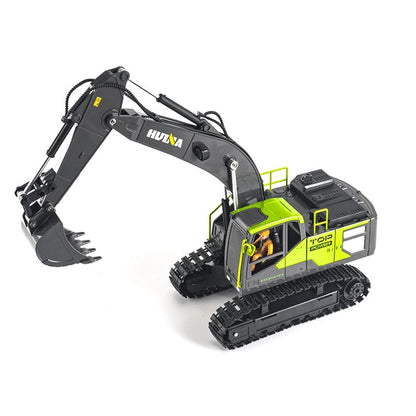 Huina 1661 1:18 Die-Cast Metal RC Excavator – 13CH Radio Control Construction Vehicle with LED Lights