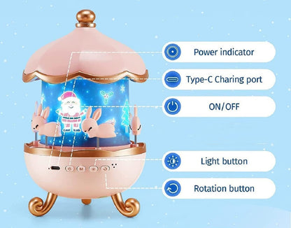BUNNY CAROUSEL NIGHT LIGHT PROJECTOR