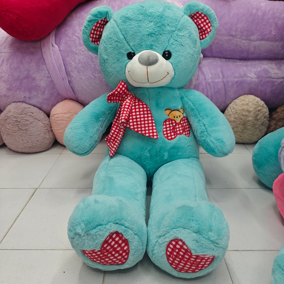 3 FEET CYAN BLUE PREMIUM TEDDY BEAR
