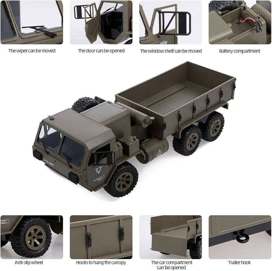 JJRC Q75 1:16 6WD Military RC Rock Crawler Truck