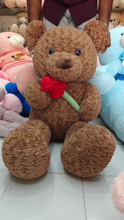 4 FEET PREMIUM BROWN FLOWER TEDDY BEAR