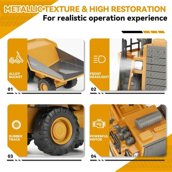 Yigong BC1047 – 1/20 Scale RC Hydraulic Dump Truck (2.4GHz, 10CH, Die-Cast Metal)