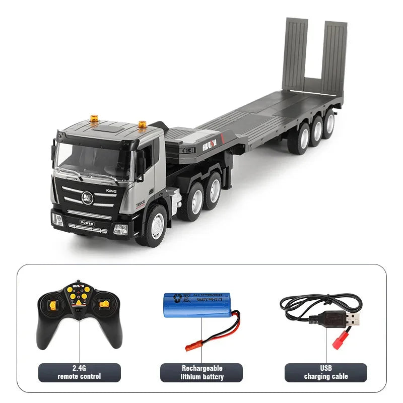 Huina 1318 1:24 RC Flatbed Lowbed Trailer with 9CH
