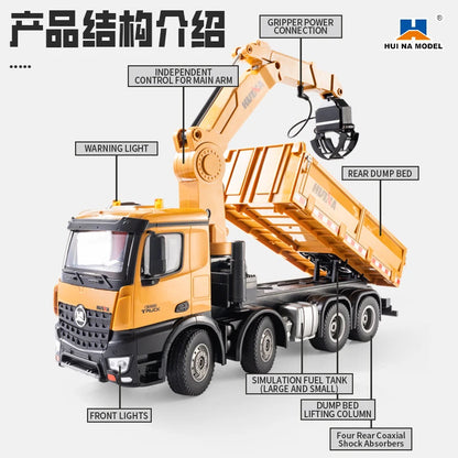 HUINA 1538 1:14 RC Dump Truck with Alloy Timber Grabber 26CH