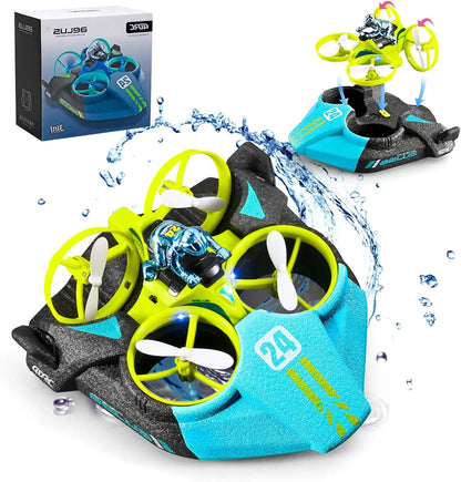 4DRC Mini RC Drone Altitude Hold Headless Mode 3 in 1 Sea Land Air Flight 2.4G Remote Control Quadcopter Boat RC Helicopter Toys