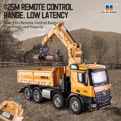 HUINA 1538 1:14 RC Dump Truck with Alloy Timber Grabber 26CH
