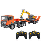 Huina 1319 1:24 RC Tractor Truck with Flatbed Trailer & Excavator 9CH