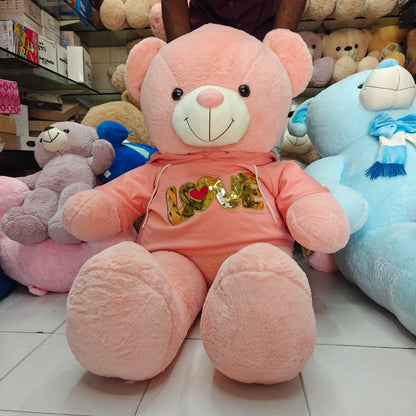 4.8 FEET PREMIUM PEACH TEDDY BEAR