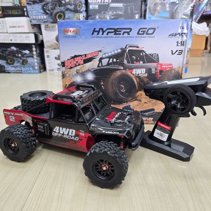 MJX 14209 Hyper Go Brushless RC Car – 4WD High Speed with Max Speed Upgrade Support & Extra Tyres, Springs & Tool Kit